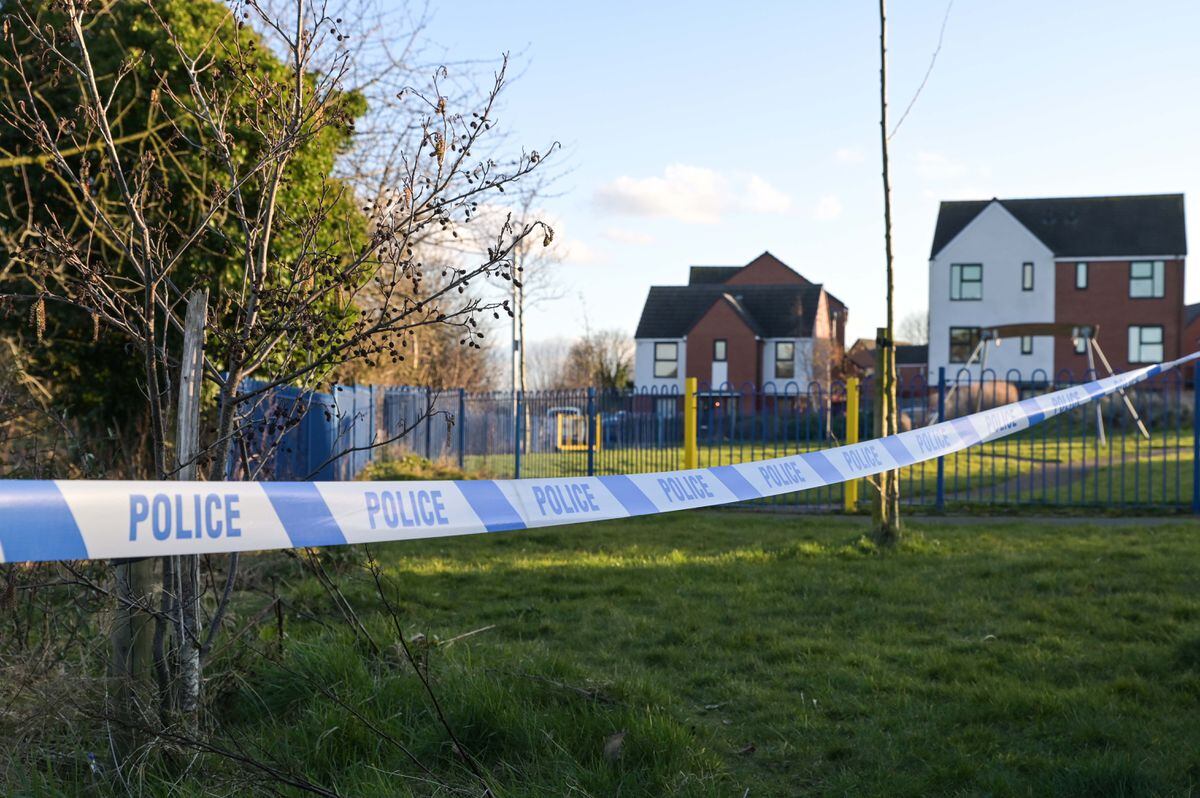 The area next to a children's play area was cordoned off. Photo: SnapperSK