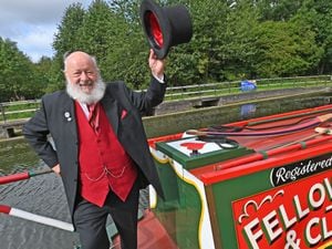 Narrowboat owner Peter Buck is dressed to impress