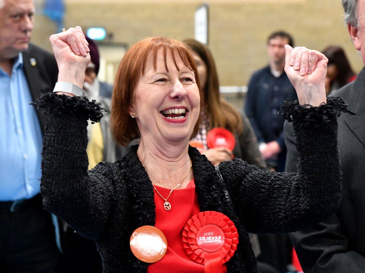 Barbara McGarrity celebrates retaining her Spring Vale seat earlier this year