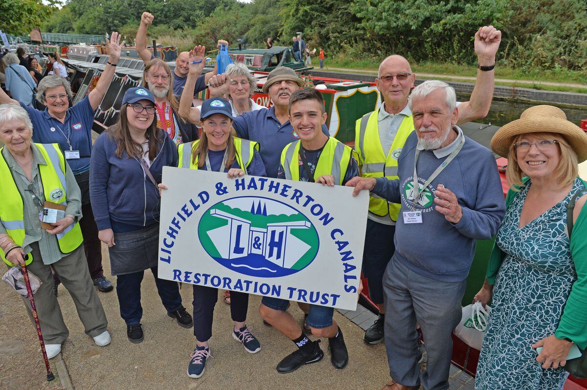 Christine Howles and Alfie Lee part of the Lichfield and Hatherton Canals Restoration Trust