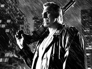 Born in the wrong century... Mickey Rourke as Marv in Sin City
