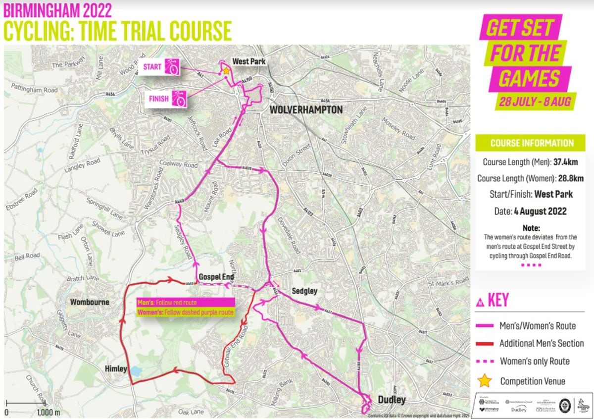 Full map of the time trial course 