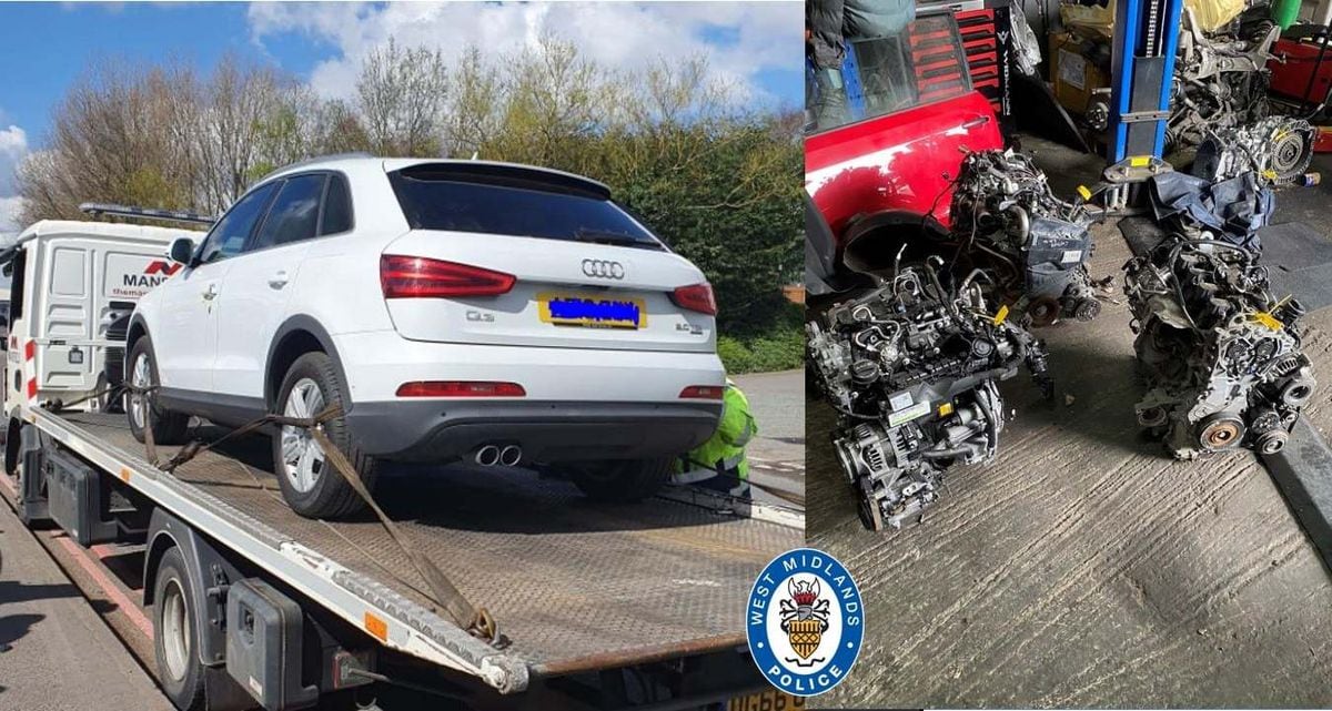 Police seized a stash of stolen car parts after raiding a West Bromwich junkyard 