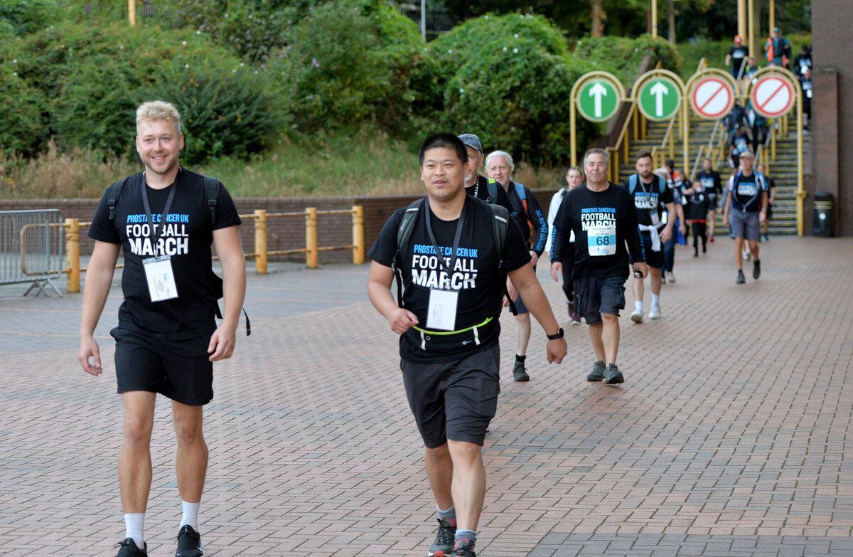 Participants arrive at Molineux Stadium at the Prostate Cancer UK event 