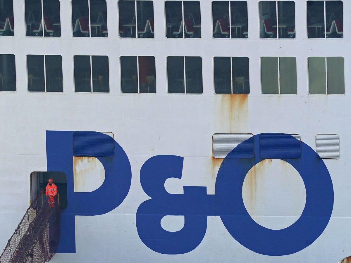 Maintenance work being carried out on the Pride of Kent P&O ferry