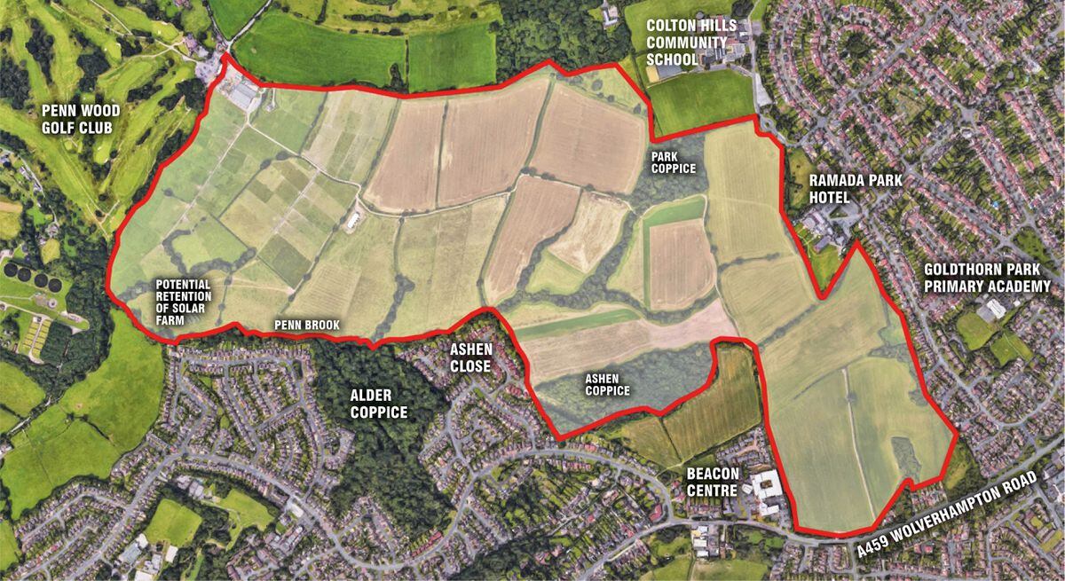 A planning document outlining the area of land which developers are eyeing up