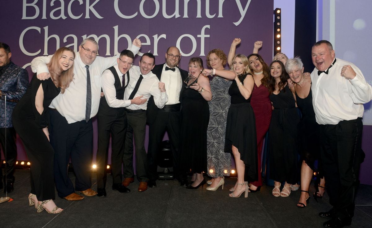 Klick Business Solutions win the Professional Services Award and Business of the Year. Seventh from right is Andrea Childs