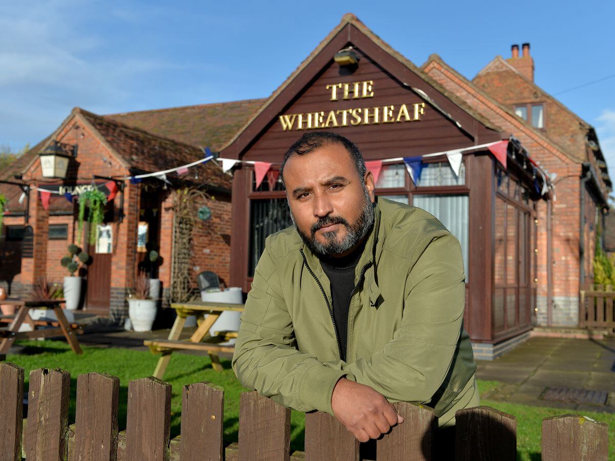 The Wheatsheaf pub in Cannock has been forced to close its doors. Pictured is landlord Vik Jamwal