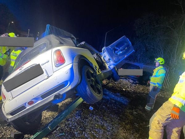 Fire crews helped to release the driver who had become trapped following the crash in Wolverhampton