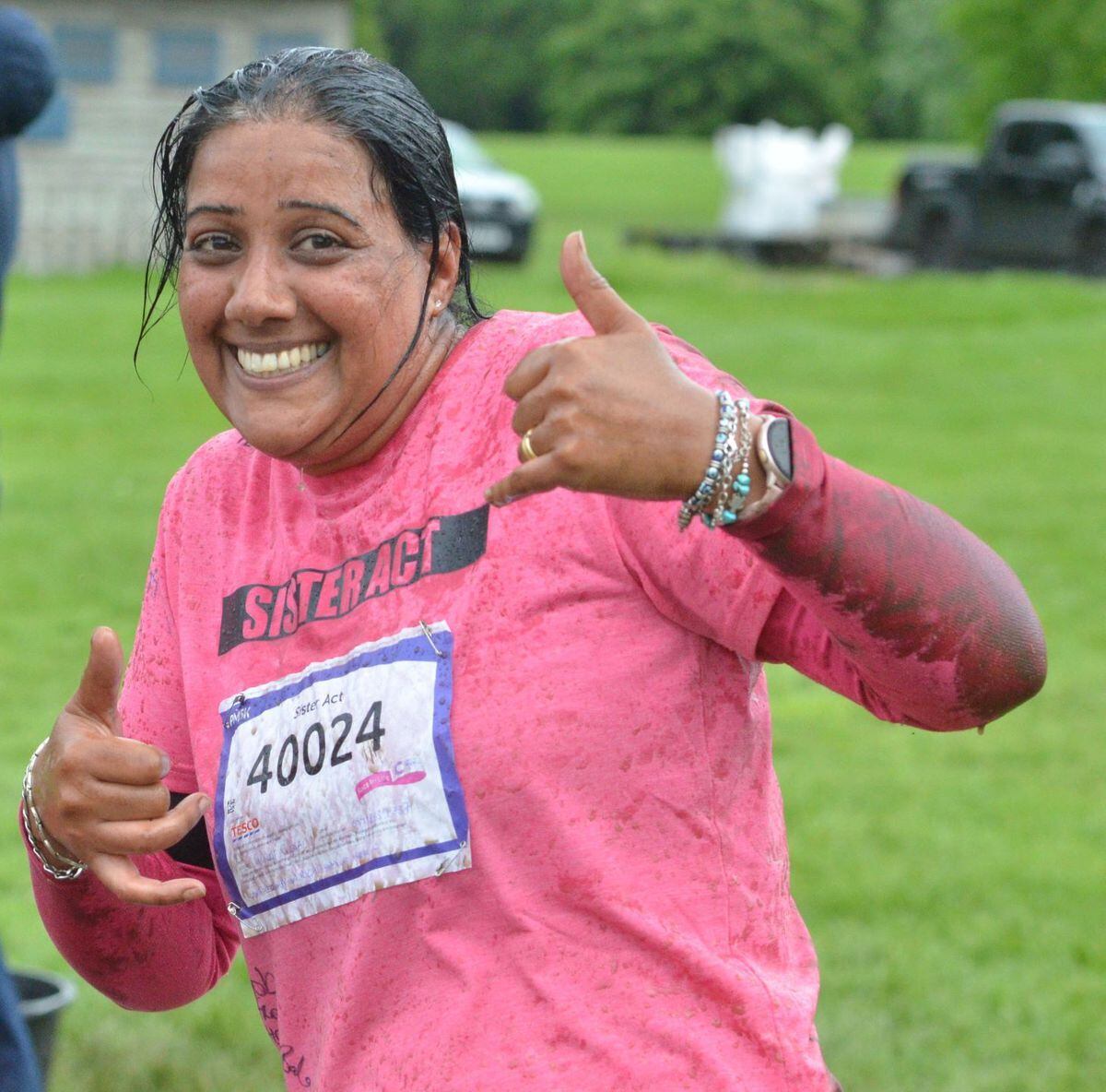 Kully at Pretty Muddy last year, raising money for Cancer Research UK
