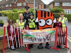 Shaloamei, Alex-Jenson, Ishaam join Strider and staff and officers to launch the new School Street