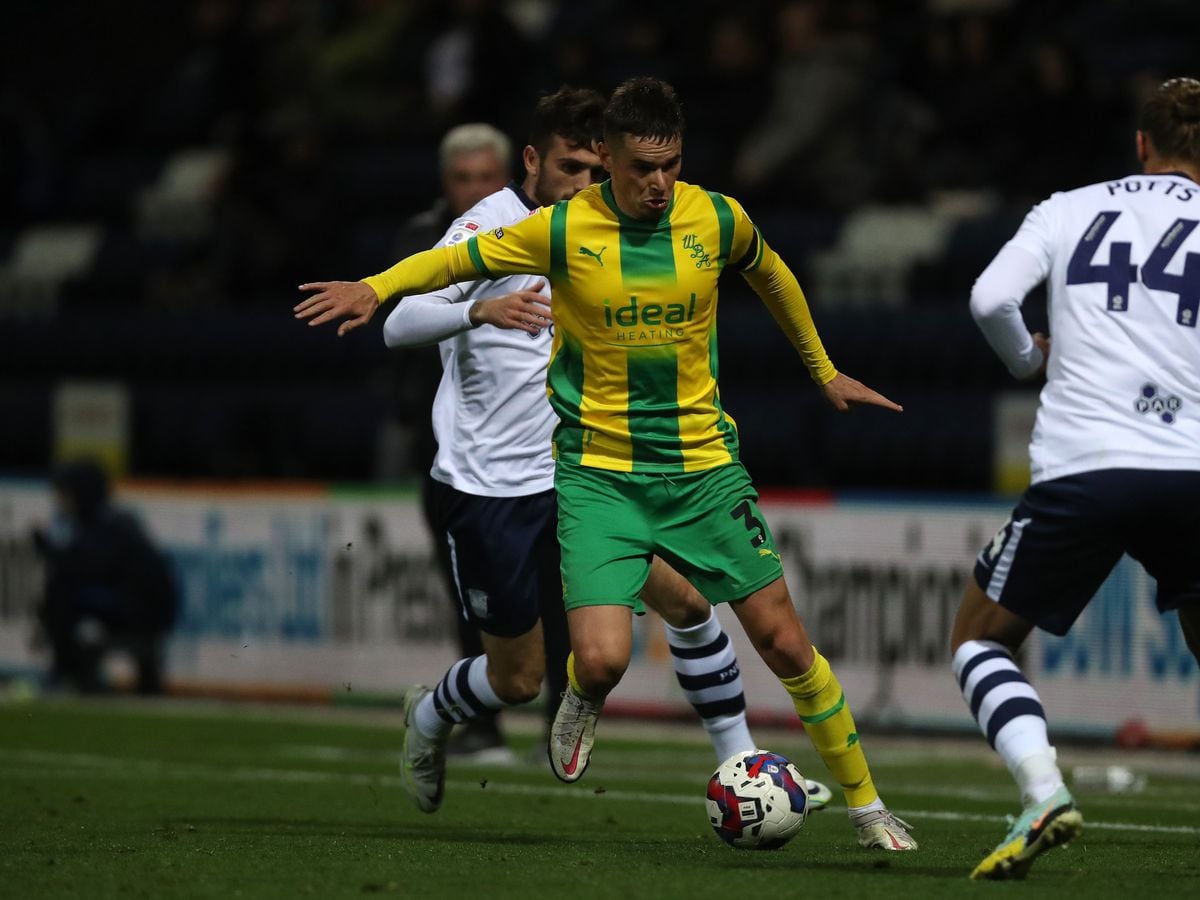Conor Townsend  of West Bromwich Albion during the Sky Bet Championship between Preston North End and West Bromwich Albion at Deepdale on October 5, 2022 in Preston, United Kingdom. (Photo by Adam Fradgley/West Bromwich Albion FC via Getty Images).