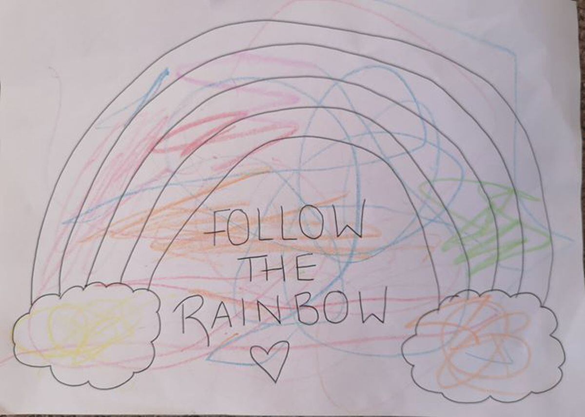 A rainbow done by Maximus, age 2, from Wolverhampton