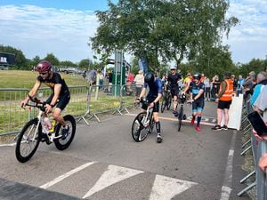 Thousands of people turned out to watch the Ironman 70.3 in Staffordshire on Sunday.
