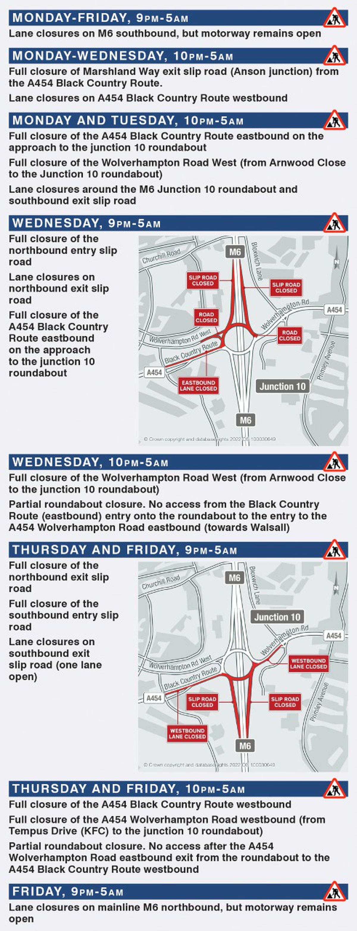 More road closures have been announced as the works continue