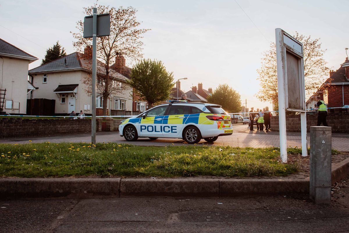 The police cordon on Ashbourne Road on Friday evening