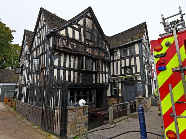 The blaze has severely damaged the Greyhound and Punchbowl