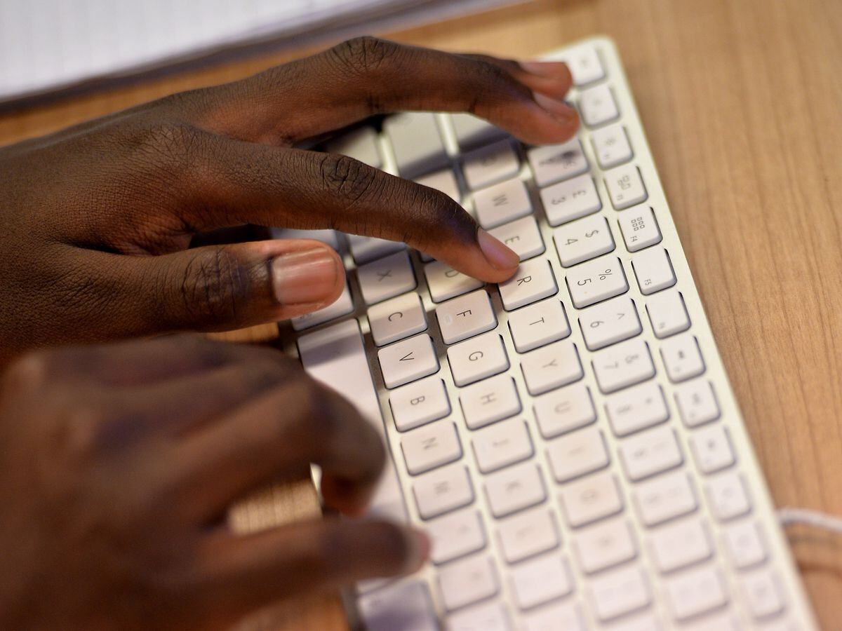 A person using a keyboard