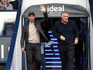Roberto Di Matteo and Tony Mowbray along with former West Bromwich Albion players for both Team Morrison and Team Brunt are presented to the fans at The Hawthorns on September 24, 2022 in West Bromwich, England. (Photo by Adam Fradgley/West Bromwich Albion FC via Getty Images).