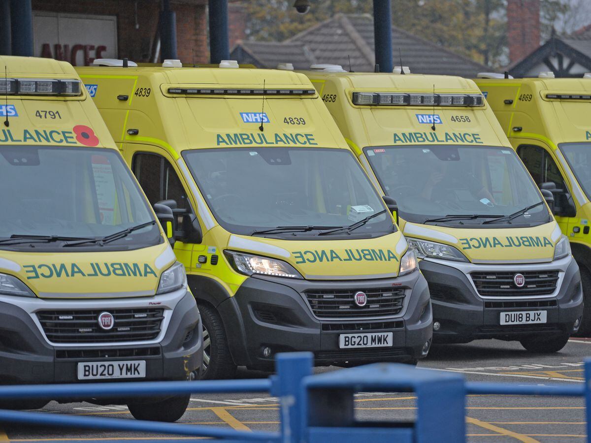 Ambulances outside Sandwell General Hospital 
