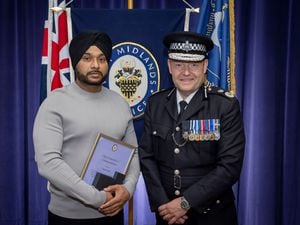 Ranjit Singh was presented with a Chief Constable’s Good Citizen Award at a special ceremony on Tuesday evening. Photo: West Midlands Police.