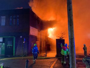 Fire in Upper Lichfield Street, Willenhall. Photo: West Midlands Fire Service
