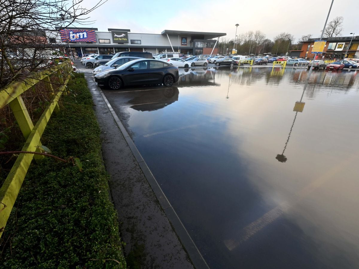Photos show flood-hit Stafford as region begins clean-up from Storm Henk 