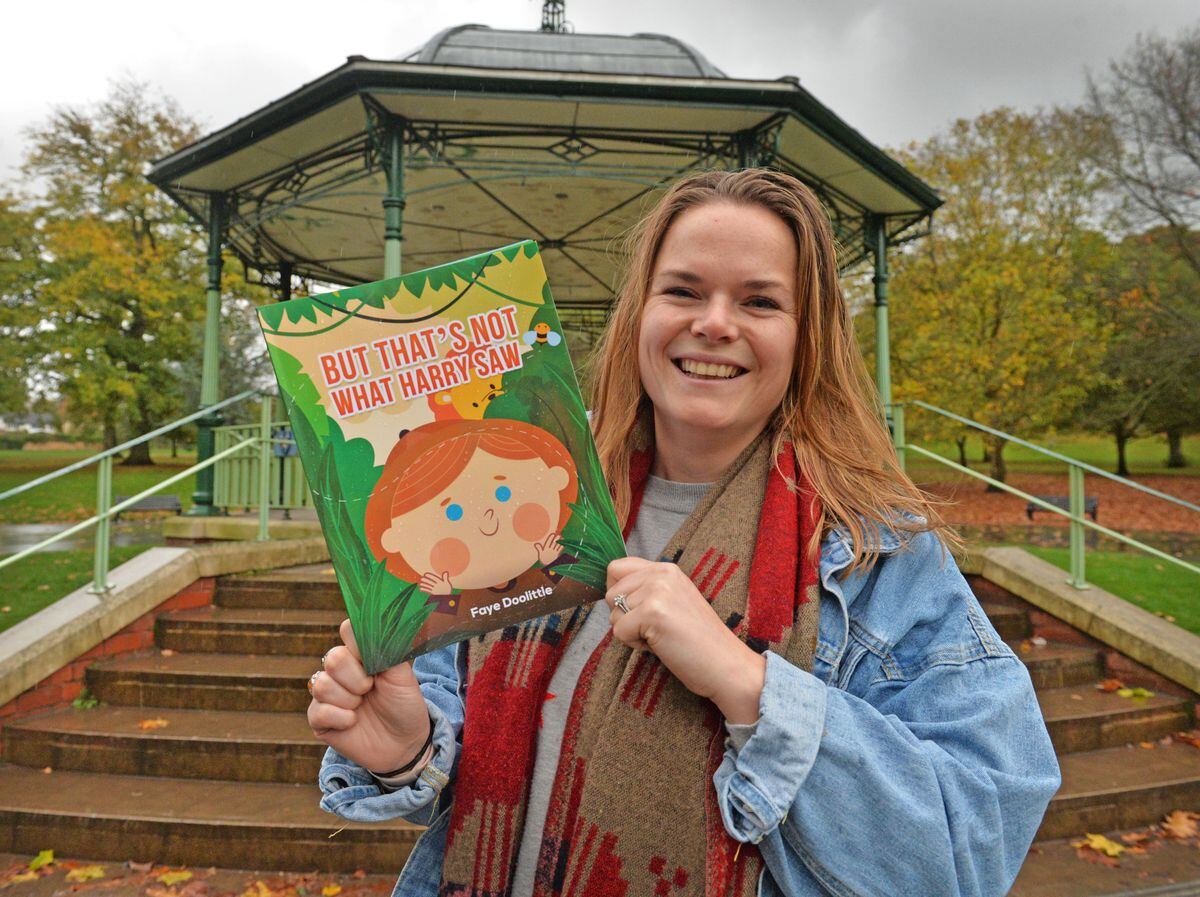 Faye Doolittle from Stourbridge with copy of her new children's book 
