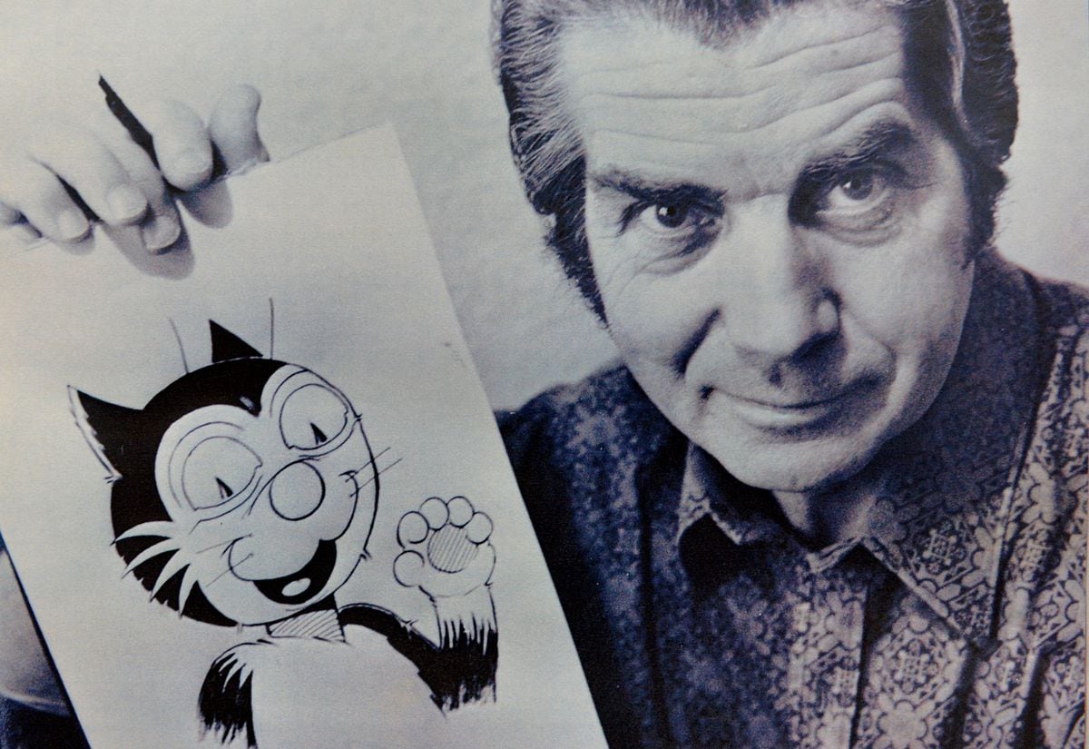 Charlie Grigg and one of his drawings, as seen in the book