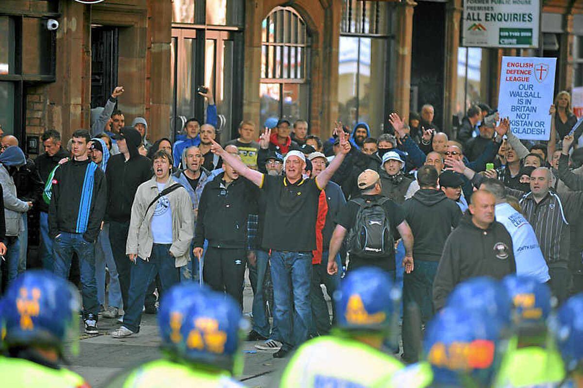 Two men in court on Walsall EDL protest violence