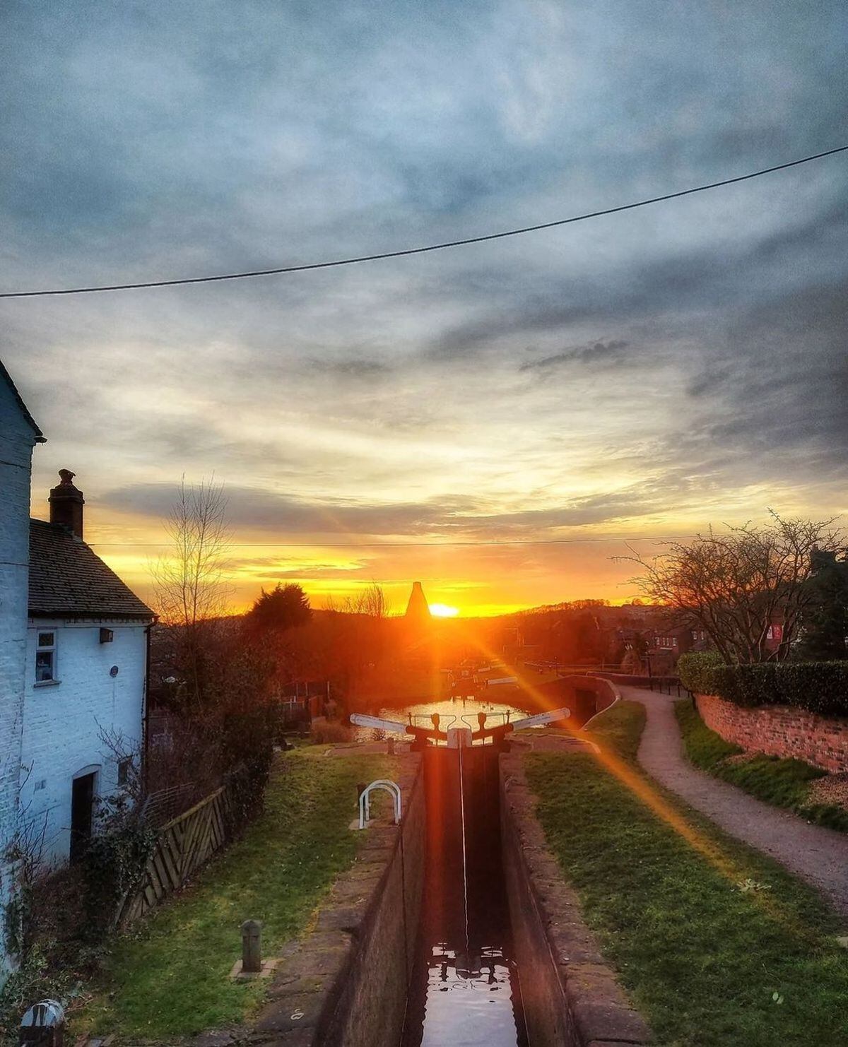Sunset over canals in Wordsley, photographed by Sally Shillingford