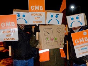 GMB union protesters outside Amazon at Rugeley