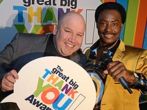 Great Big Thank You Awards compere Dicky Dodd with Britain’s Got Talent star and special guest Donchez Dacres