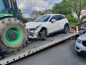 The car which was abandoned after a police chase. Photo: Dudley Town Police