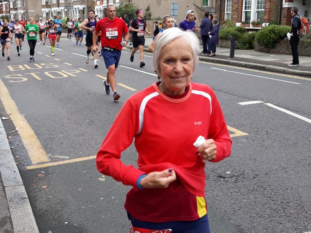 Gina Little during her 37th London Marathon in 2021