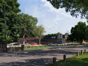 An artist impression of the proposed Aldi Store on Walsall Road, Pelsall. PIC: Stoas Architects