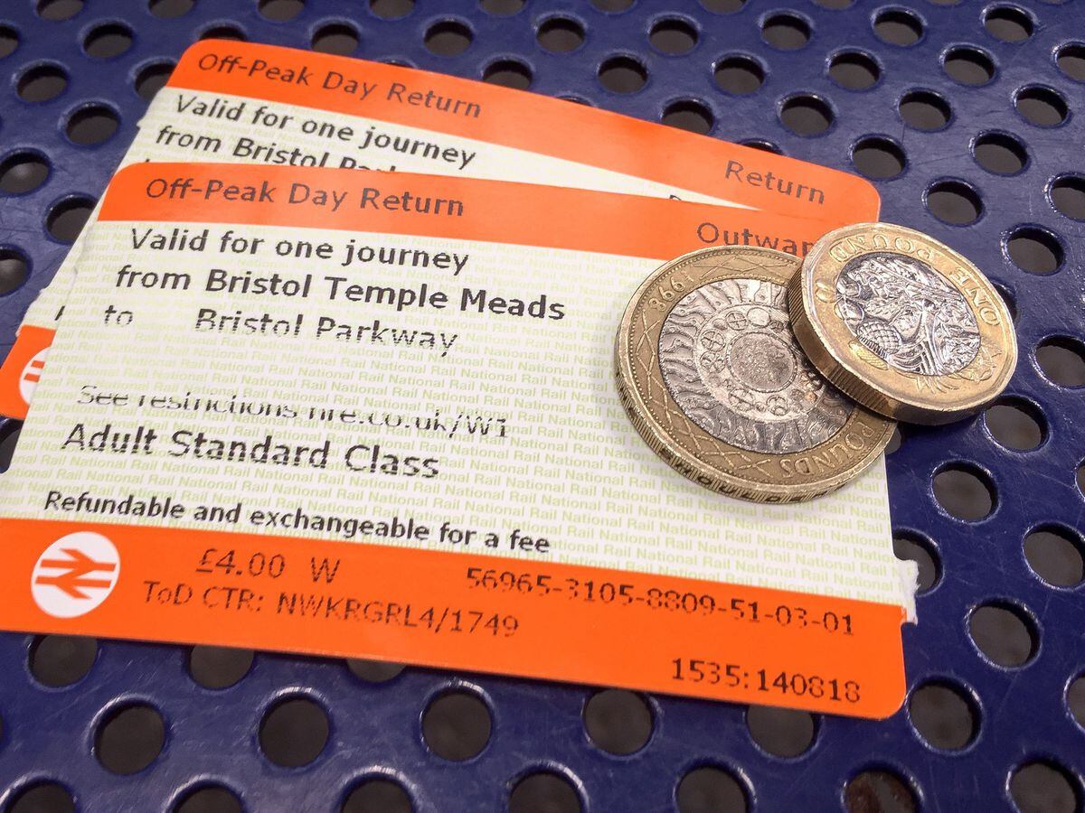 Train tickets and coins