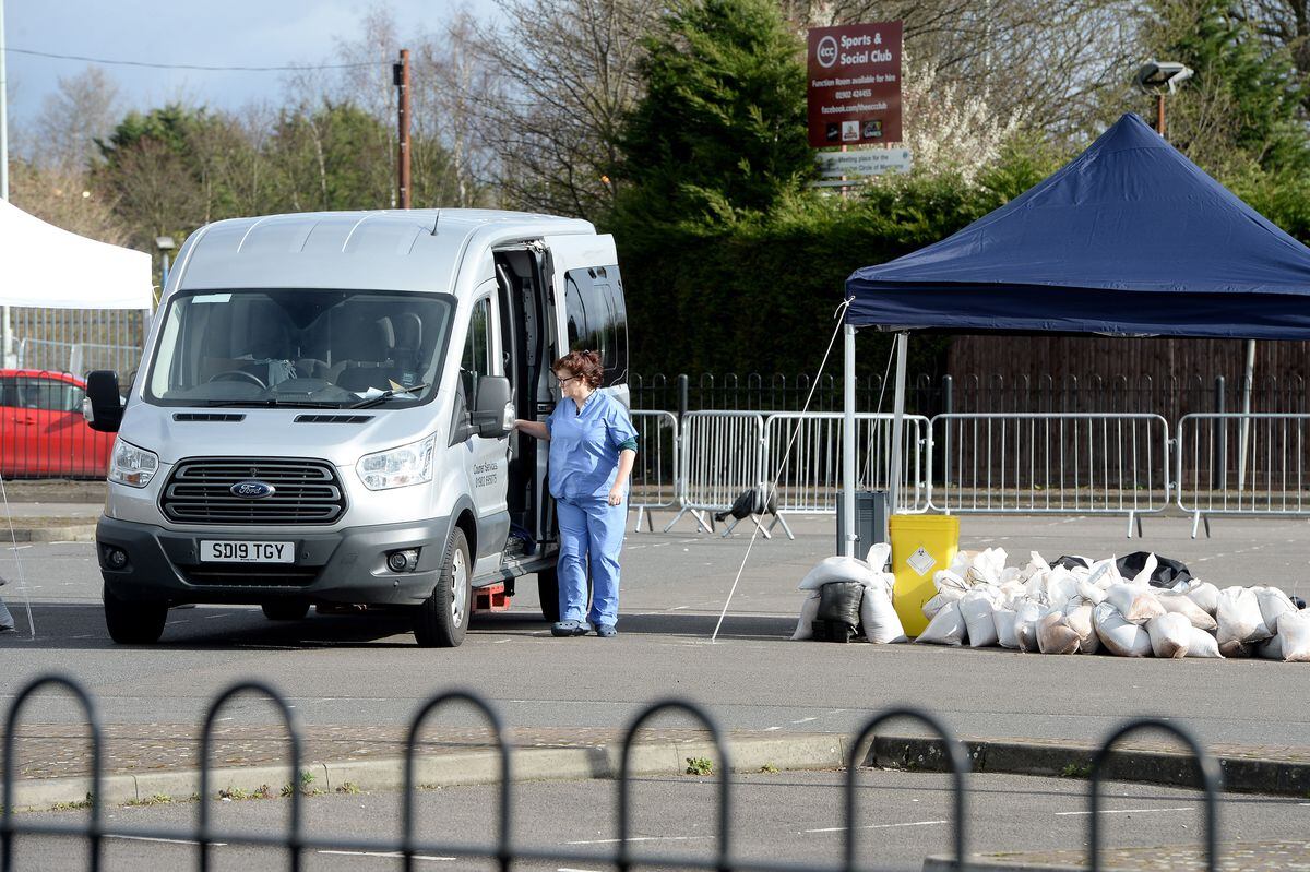 The testing facility has been set up in a car park off Showell Road. Image: Tim Thursfield/Express & Star