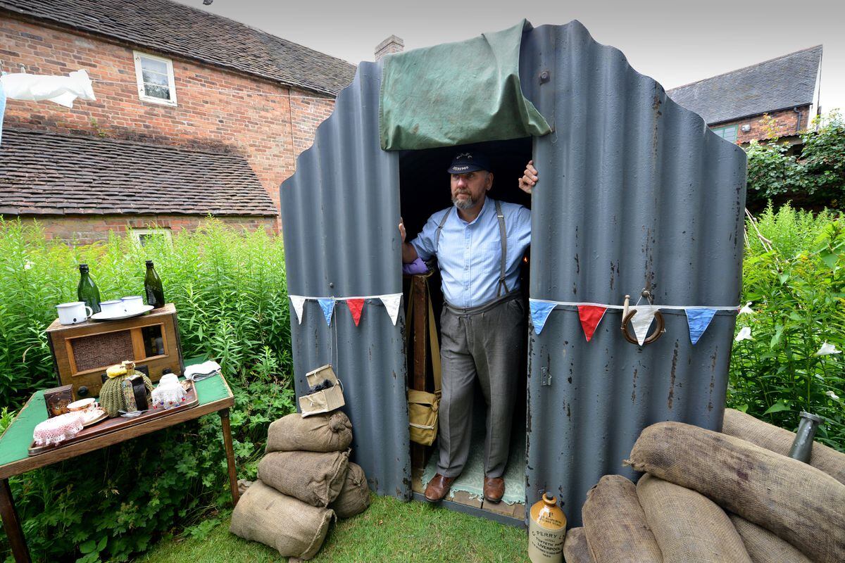 Amos Burke in his Anderson shelter