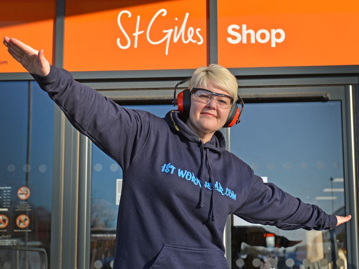 Nerys Marchant, who runs 1st Workwear Limited, an embroidery company based at in Prospect Road, Burntwood, is taking part in a wing walk on March 25 in aid of St Giles Hospice