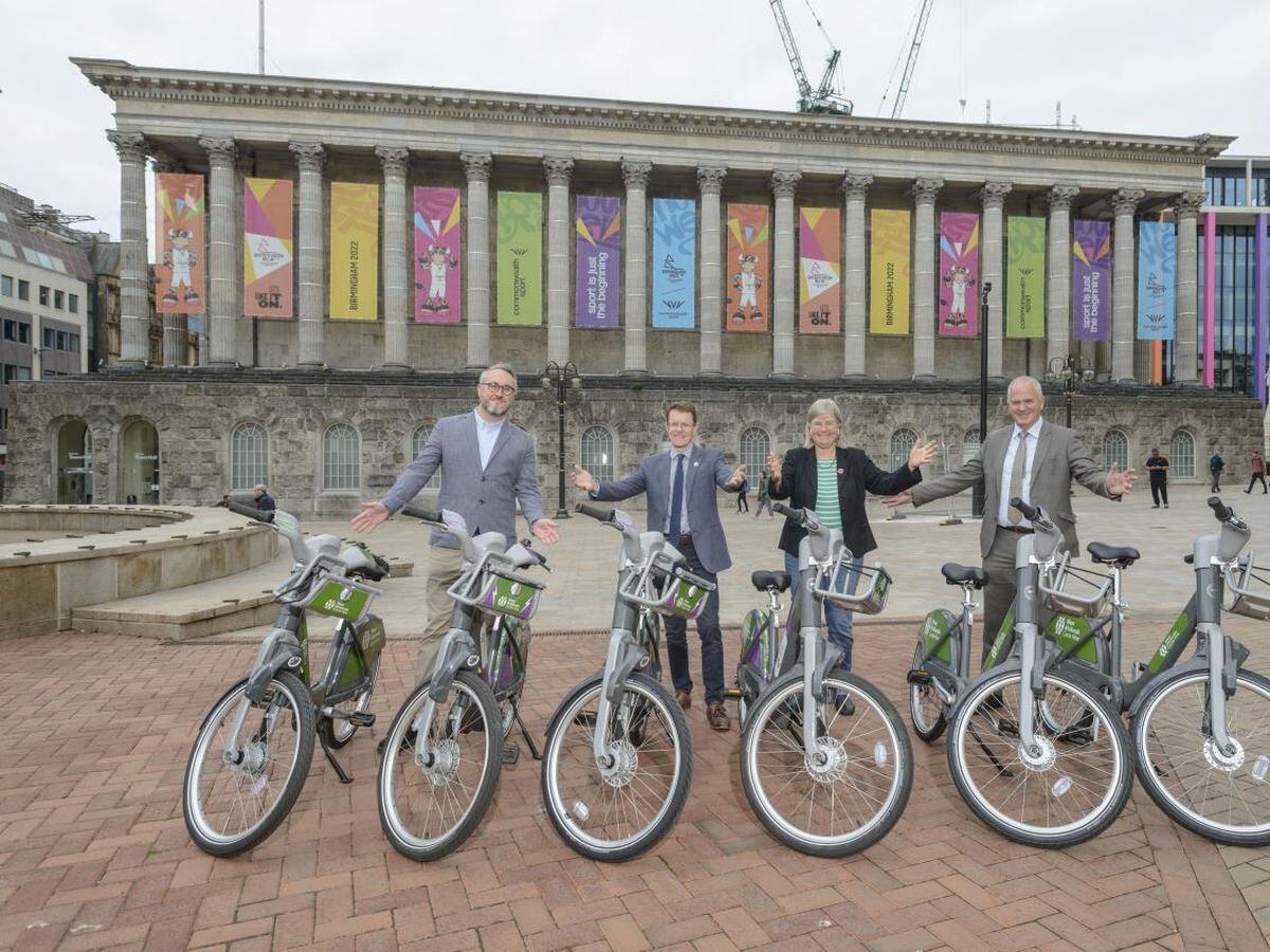 Adam Tranter, West Midlands Cycling and Walking Commissioner, , West Midlands Mayor Andy Street, Cllr Liz Clements, Birmingham City Council cabinet member for transport and Graham Jones, Transport for West Midlands Commonwealth Games technical director