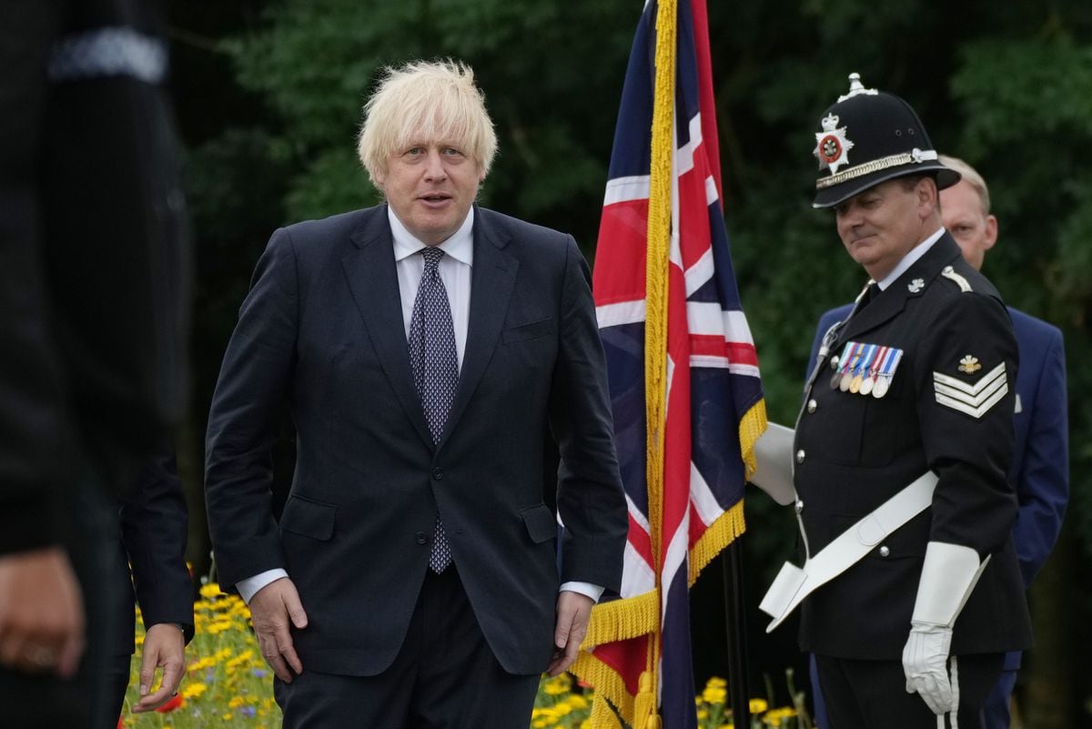 Prime Minister Boris Johnson attends the unveiling of the UK Police Memorial