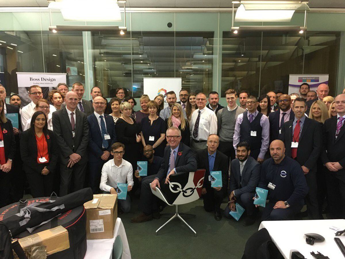 Ian Austin with businesses at the Black Country showcase in the Houses of Parliament