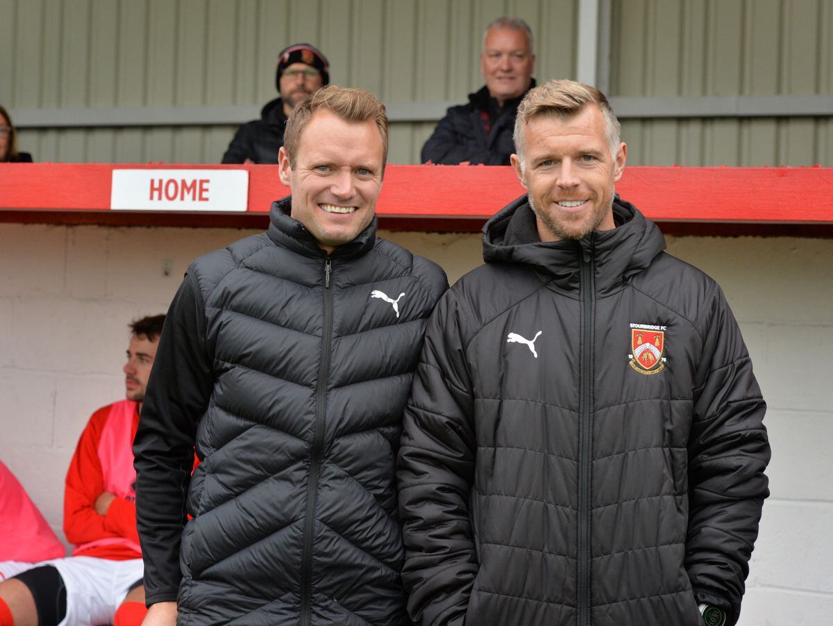  Back at the club as joint managers Stuart Pierpoint and Leon Broadhurst..