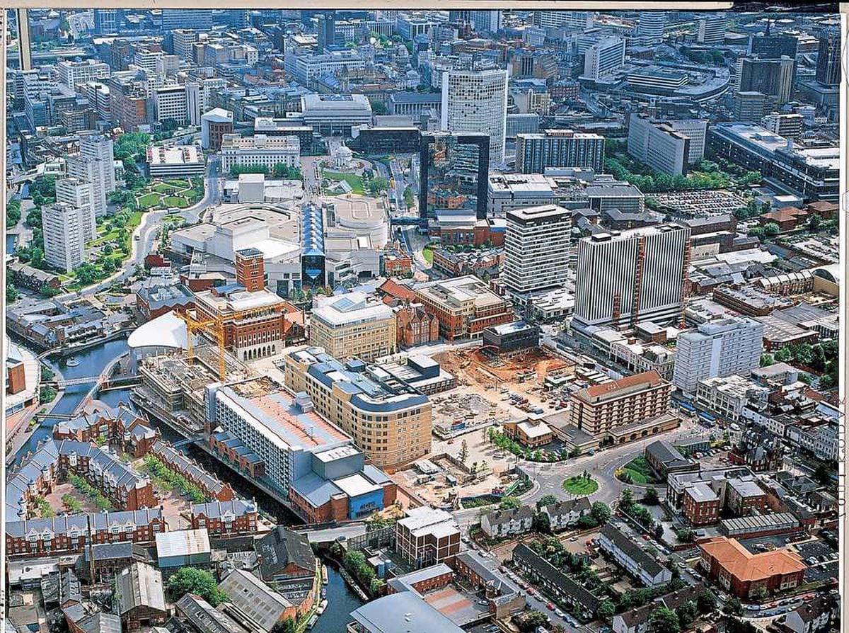 Brindleyplace as it rose from the derelict heart of Birmingham