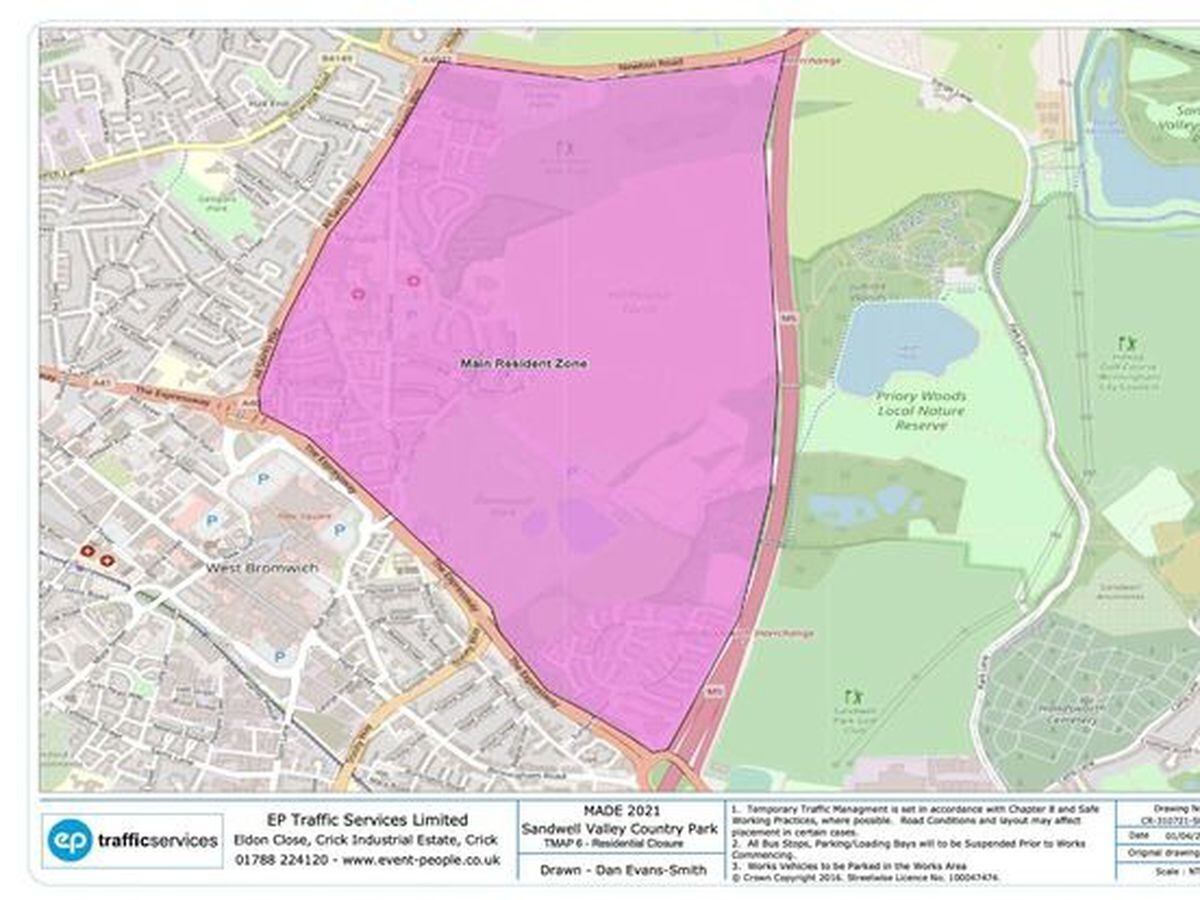 Residents living in the pink zone will be contacted about road closures and parking restrictions to stop those attending the festival parking on surrounding streets