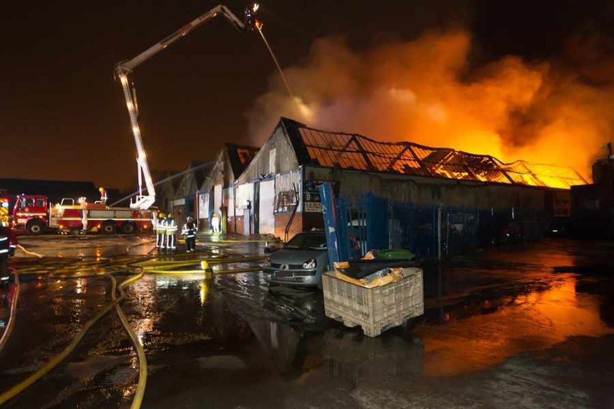 WATCH: 100 firefighters tackle huge blaze at Bilston workshop