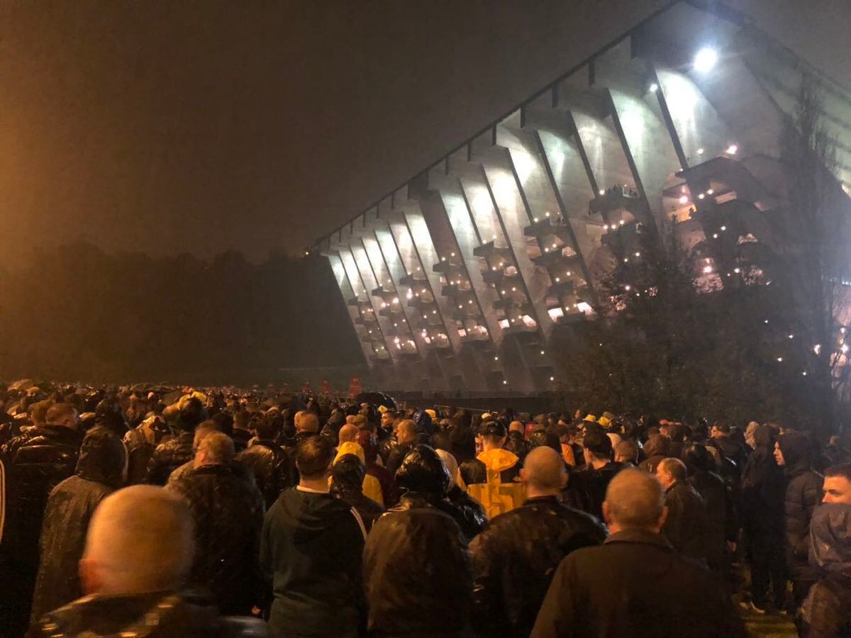 Wolves fan Phil Bradley took this photo as he missed the first 25 minutes of the game
