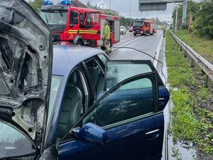 The car on the M6. Photo: Walsall Fire Station.