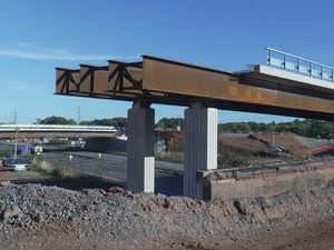 The 12,600 tonne bridge being built on the M42. 